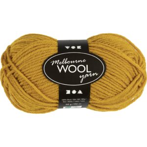 Melbourne Uldgarn, L: 92 m, pind 4-5,5, mørk gul, 50 g/ 1 ngl.