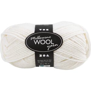 Melbourne Uldgarn, L: 92 m, pind 4-5,5, råhvid, 50 g/ 1 ngl.