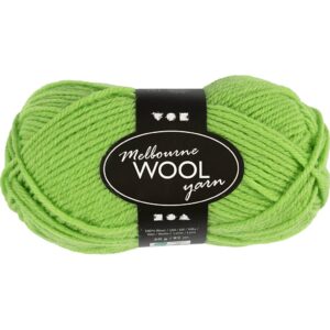 Melbourne Uldgarn, L: 92 m, pind 4-5,5, neon grøn, 50 g/ 1 ngl.