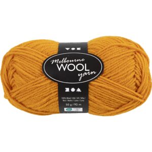 Melbourne Uldgarn, L: 92 m, pind 4-5,5, okker, 50 g/ 1 ngl.