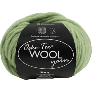 Uldgarn, L: 50 m, pind 6-7, lys grøn, 50 g/ 1 ngl.