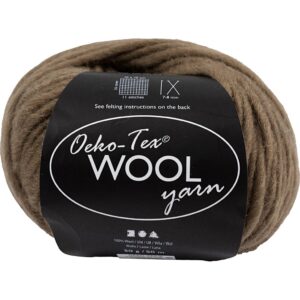 Uldgarn, L: 50 m, pind 6-7, brun, 50 g/ 1 ngl.