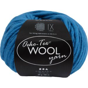 Uldgarn, L: 50 m, pind 6-7, turkis, 50 g/ 1 ngl.