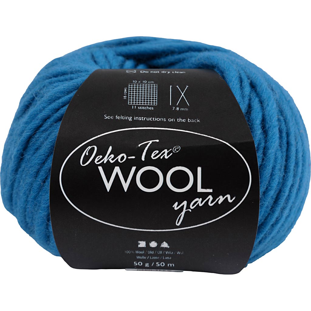 Uldgarn, L: 50 m, pind 6-7, turkis, 50 g/ 1 ngl.