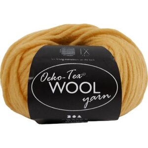 Uldgarn, L: 50 m, pind 6-7, okker, 50 g/ 1 ngl.