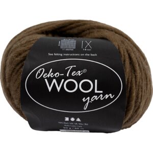 Uldgarn, L: 50 m, pind 6-7, mørk brun, 50 g/ 1 ngl.