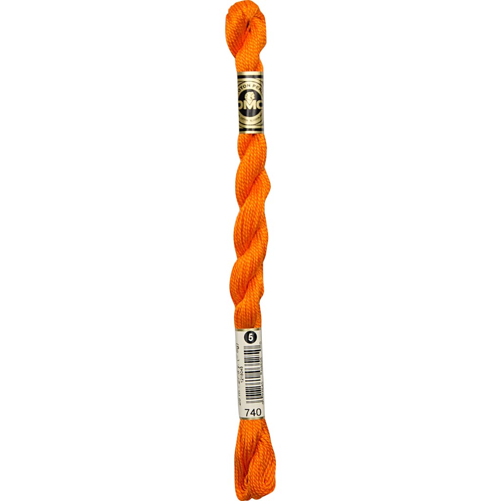 DMC perlegarn, nr. 5, orange (740), 300 m, 12x25 m/ 1 pk.