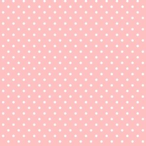 Bomuldsstof, prikker, B: 145 cm, 142 g, pink, hvid, 10 m/ 1 rl.
