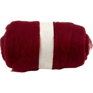 Kartet Uld, varm rød, 100 g/ 1 bdt.