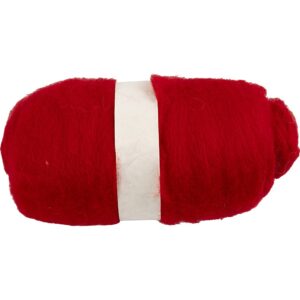 Kartet Uld, rød, 100 g/ 1 bdt.