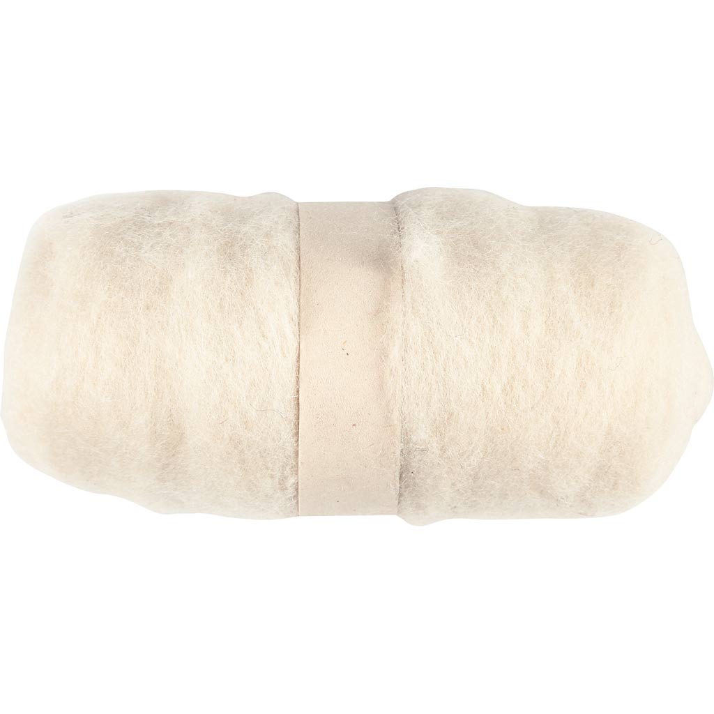Kartet Uld, lys beige, 100 g/ 1 bdt.