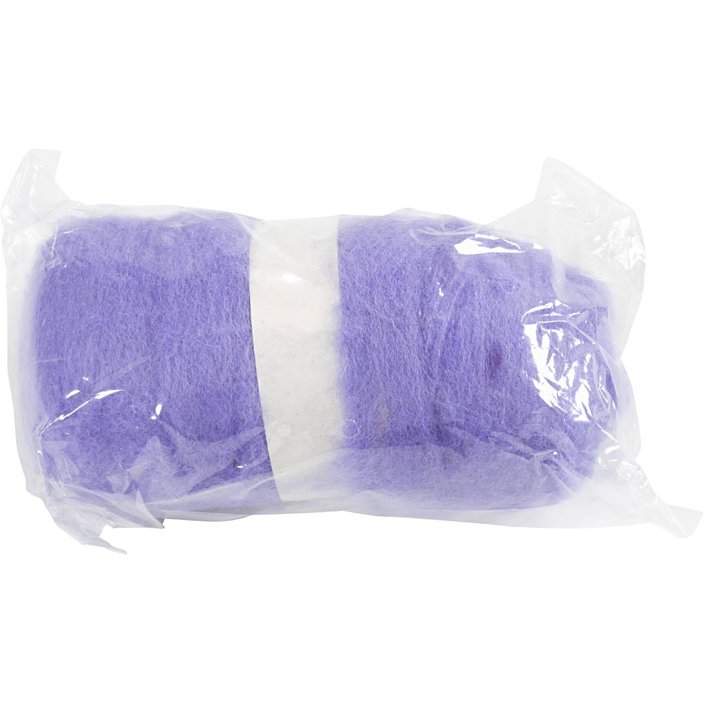 Kartet Uld, støvet lilla, 100 g/ 1 bdt. - Image 2