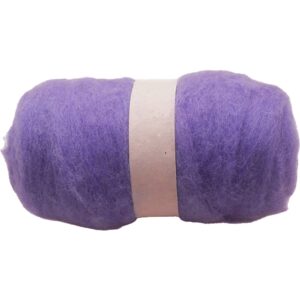 Kartet Uld, mørk lilla, 100 g/ 1 bdt.
