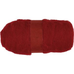 Kartet Uld, mørk rød, 100 g/ 1 bdt.