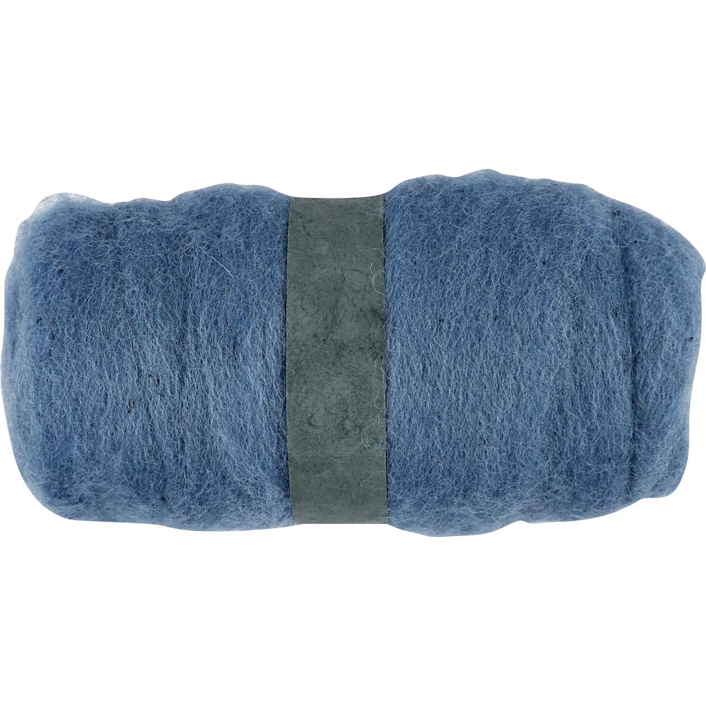Kartet Uld, denim blå, 100 g/ 1 bdt.