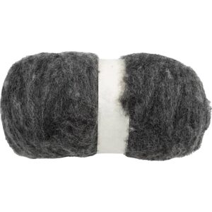 Kartet Uld, mørk grå, 100 g/ 1 bdt.