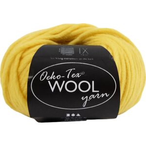 Uldgarn, L: 50 m, pind 8-9, gul, 50 g/ 1 ngl.