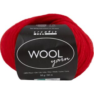 Uldgarn, L: 50 m, pind 8-9, rød, 50 g/ 1 ngl.