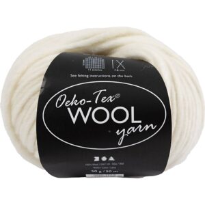 Uldgarn, L: 50 m, pind 8-9, hvid, 50 g/ 1 ngl.