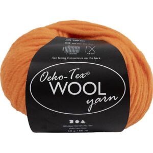 Uldgarn, L: 50 m, pind 8-9, orange, 50 g/ 1 ngl.