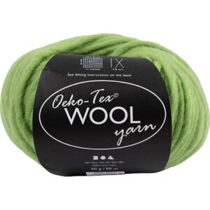 Uldgarn, L: 50 m, pind 8-9, lime grøn, 50 g/ 1 ngl.
