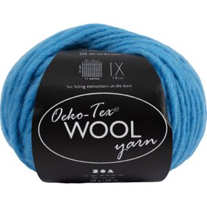 Uldgarn, L: 50 m, pind 8-9, turkis, 50 g/ 1 ngl.