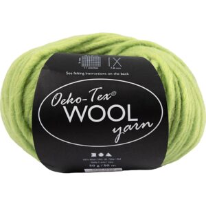 Uldgarn, L: 50 m, pind 8-9, lys grøn, 50 g/ 1 ngl.