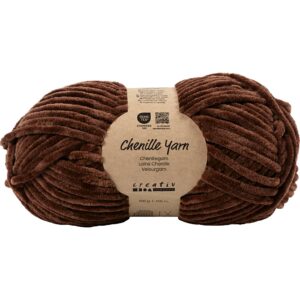 Velourgarn, L: 105 m, pind 5-6, brun, 100 g/ 1 ngl.