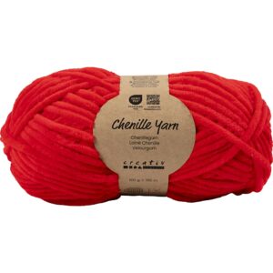 Velourgarn, L: 105 m, pind 5-6, rød, 100 g/ 1 ngl.
