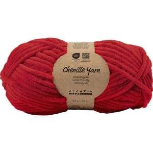 Velourgarn, L: 105 m, pind 5-6, mørk rød, 100 g/ 1 ngl.