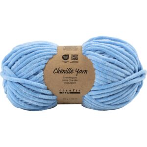 Velourgarn, L: 105 m, pind 5-6, isblå, 100 g/ 1 ngl.