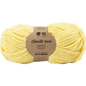 Velourgarn, L: 105 m, pind 5-6, lys gul, 100 g/ 1 ngl.
