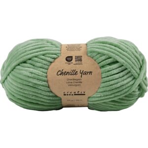 Velourgarn, L: 105 m, pind 5-6, olivengrøn, 100 g/ 1 ngl.