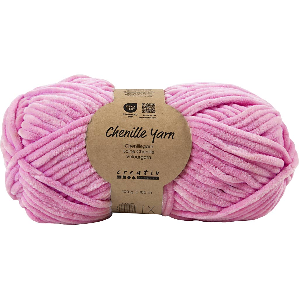 Velourgarn, L: 105 m, pind 5-6, fuchsia, 100 g/ 1 ngl.