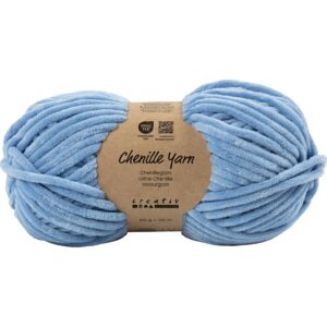 Velourgarn, L: 105 m, pind 5-6, babyblå, 100 g/ 1 ngl.