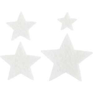 Filtfigur, stjerne, str. 2-5 cm, tykkelse 1 mm, 20 stk./ 1 pk.