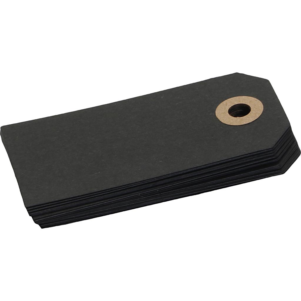 Manilamærker, str. 4x8 cm, 250 g, sort, 20 stk./ 1 pk.