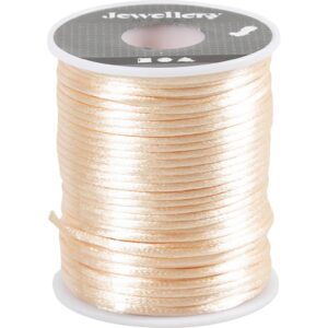 Satinsnor, tykkelse 2 mm, pastelbeige, 50 m/ 1 rl.