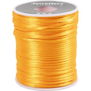 Satinsnor, tykkelse 2 mm, orange, 50 m/ 1 rl.