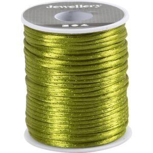 Satinsnor, tykkelse 2 mm, oliven, 50 m/ 1 rl.