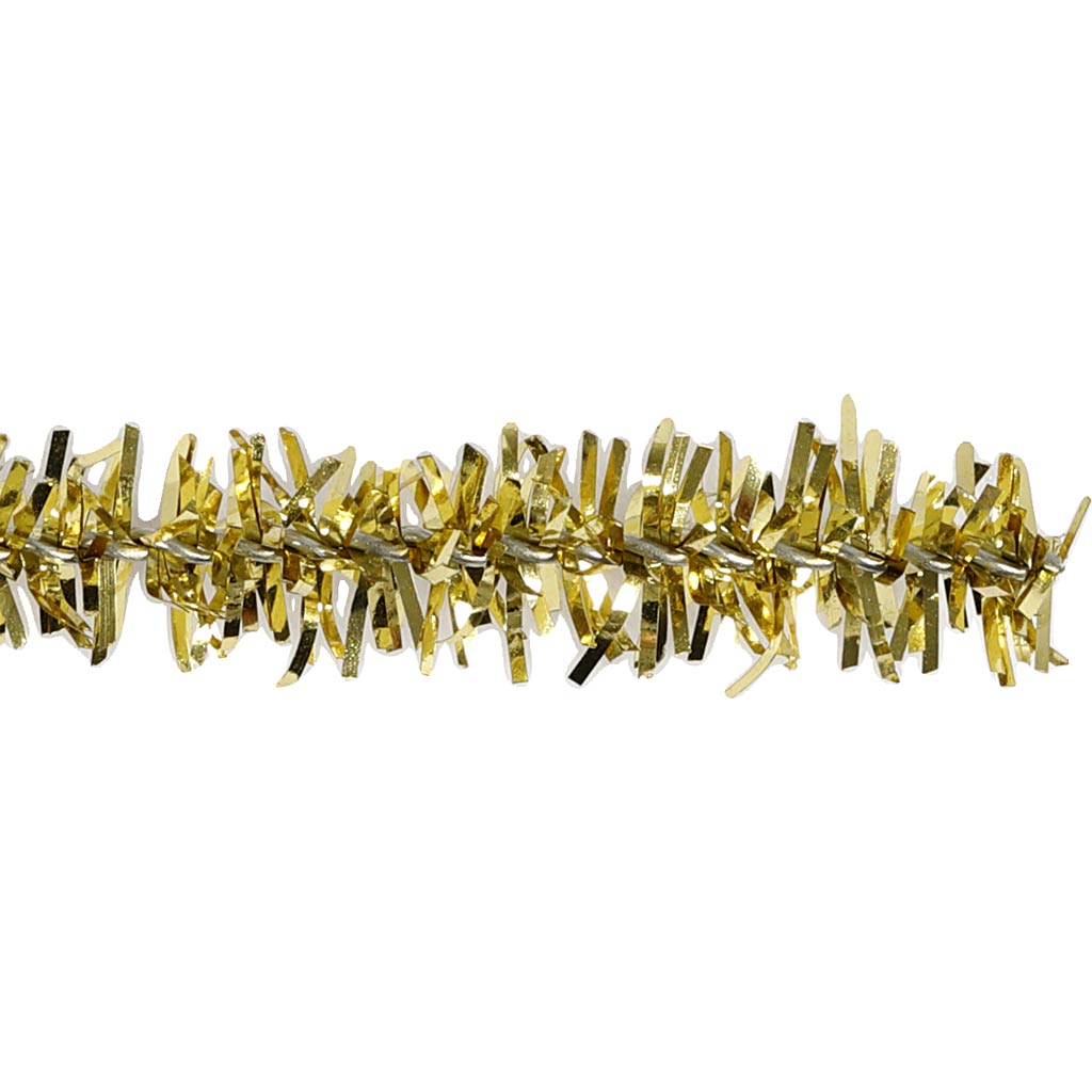 Chenille, L: 30 cm, tykkelse 6 mm, glitter, guld, 24 stk./ 1 pk. - Image 4