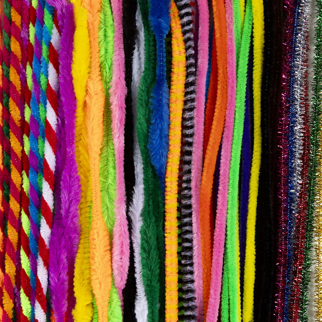 Chenille, L: 30,5 cm, tykkelse 4-6 mm, ass. farver, 250 ass./ 1 pk. - Image 3