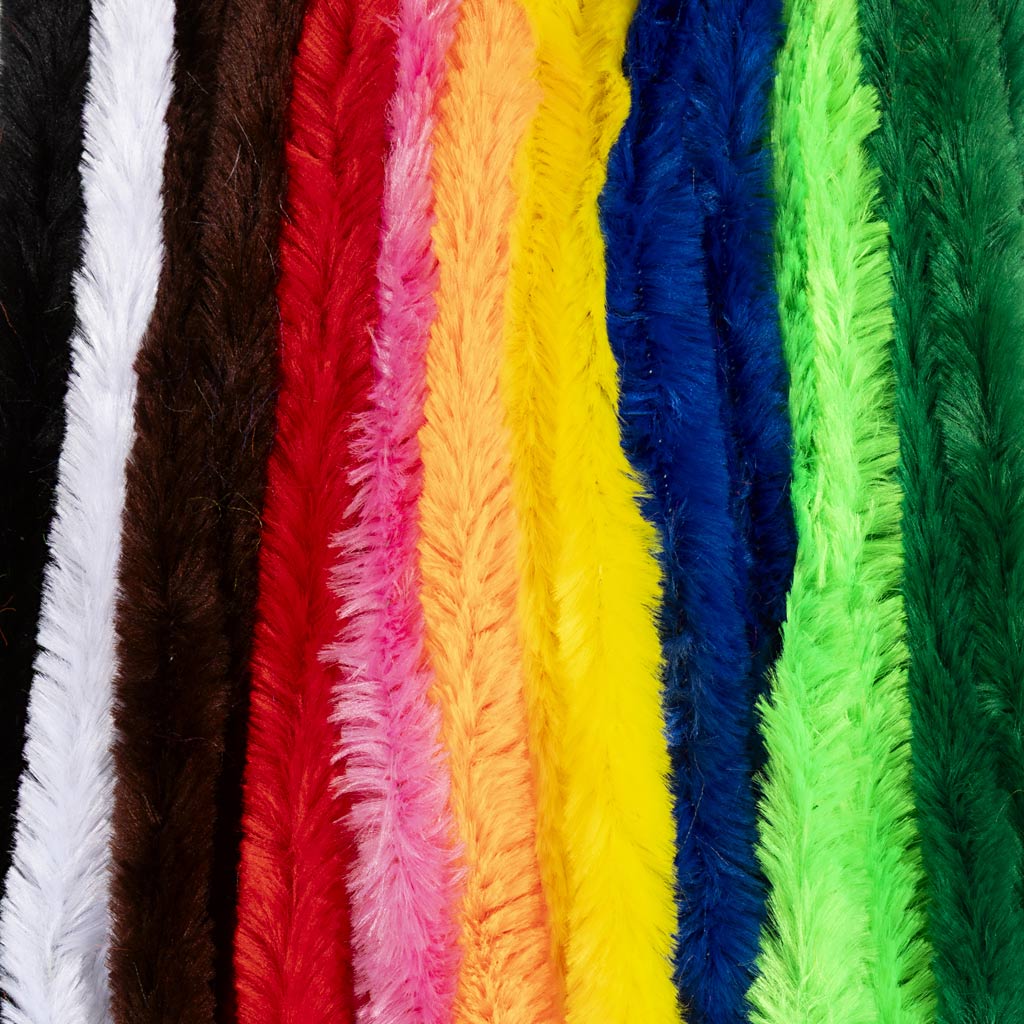 Chenille, L: 30 cm, tykkelse 15 mm, ass. farver, 200 ass./ 1 pk. - Image 8