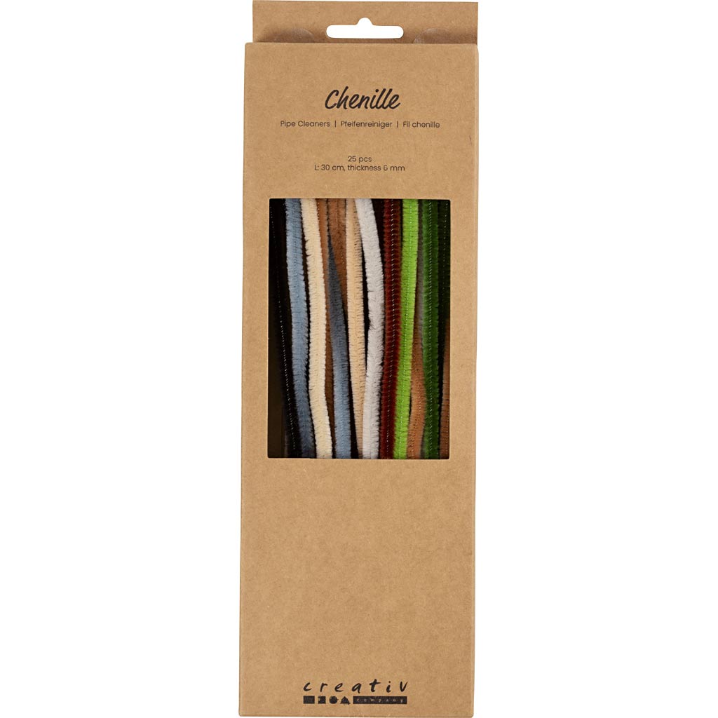 Chenille, L: 30 cm, tykkelse 6 mm, natur, 25 stk./ 1 pk. - Image 2