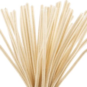 Chenille, L: 30 cm, tykkelse 6 mm, beige, 50 stk./ 1 pk.