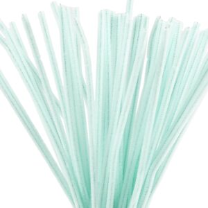 Chenille, L: 30 cm, tykkelse 6 mm, lys turkis, 50 stk./ 1 pk.