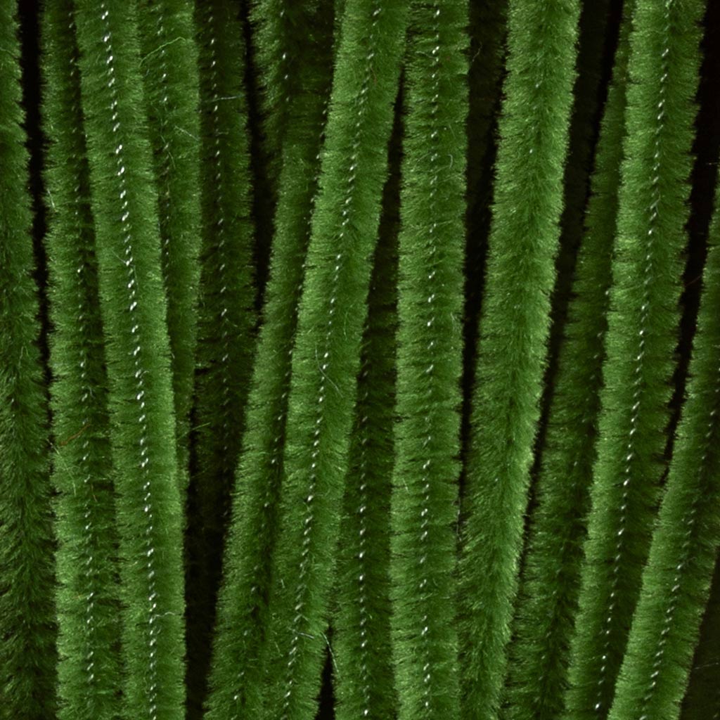 Chenille, L: 30 cm, tykkelse 6 mm, grangrøn, 50 stk./ 1 pk. - Image 4