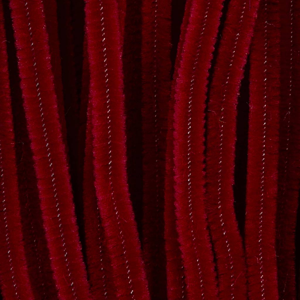 Chenille, L: 30 cm, tykkelse 6 mm, mørk rød, 50 stk./ 1 pk. - Image 4