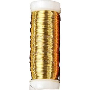 Metaltråd, tykkelse 0,18 mm, guld, 80 m/ 1 rl.