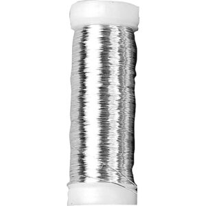 Metaltråd, tykkelse 0,18 mm, sølv, 80 m/ 1 rl.